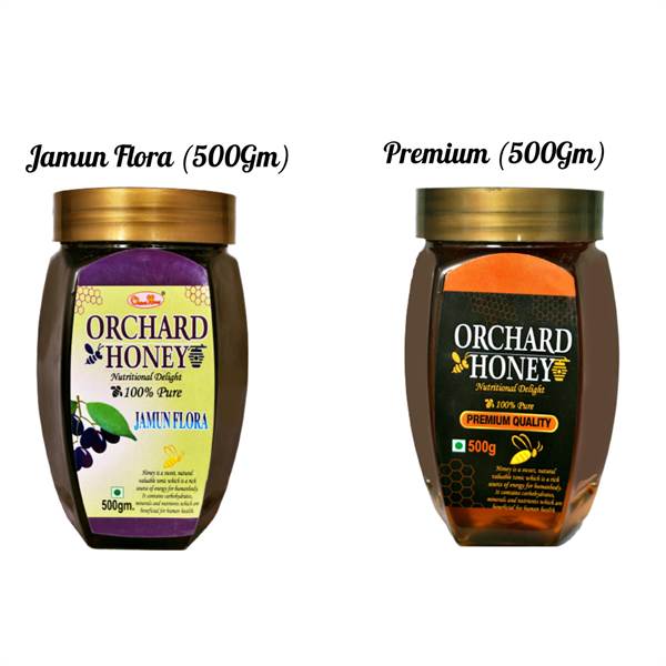 Orchard Honey Combo Pack (Jamun+Premium) 100 Percent Pure and Natural (2 x 500 gm)